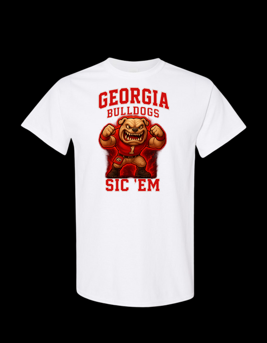 Short sleeve white bulldogs shirt